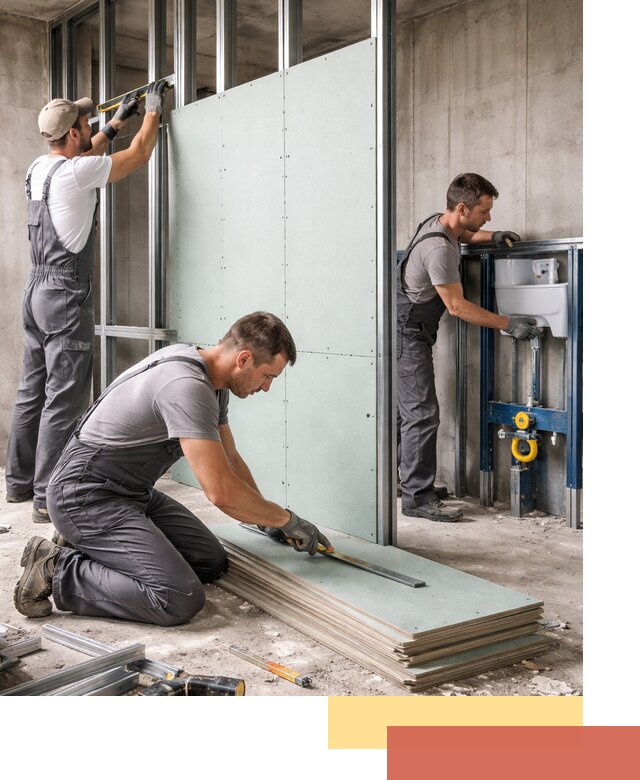 Монтаж и ремонт сантехнических перегородок в Нальчике