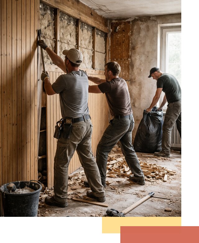 Демонтаж вагонки и вывоз материалов в Нальчике