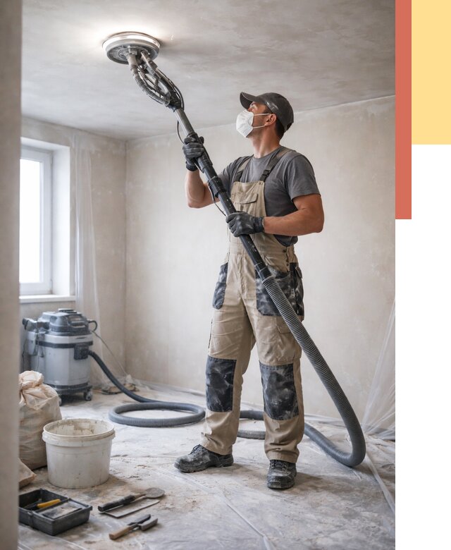 Шлифовка потолка в Нальчике от 3627 руб. — услуги шлифования потолка | ОТДЕЛОЧНИК-Нль