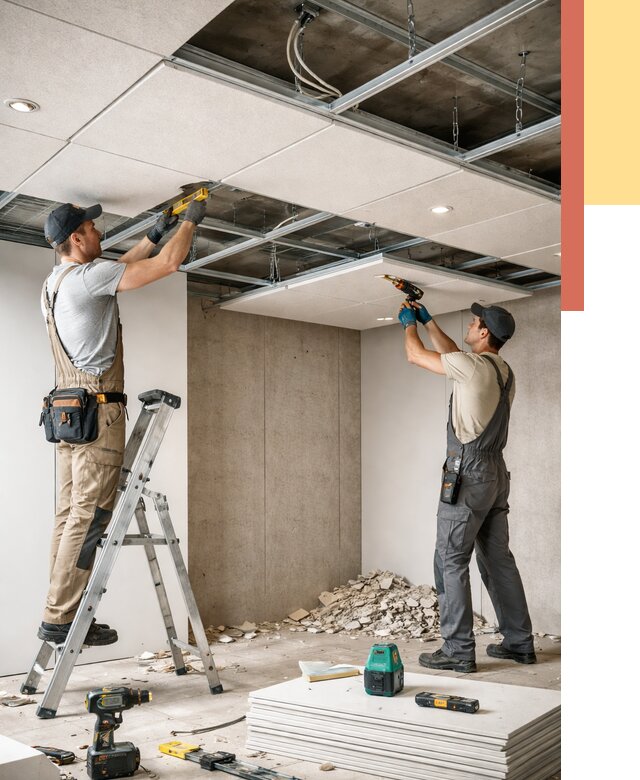 Монтаж акустического потолка в Нальчике от 6736 руб/м2 — быстро и недорого | ОТДЕЛОЧНИК-Нль