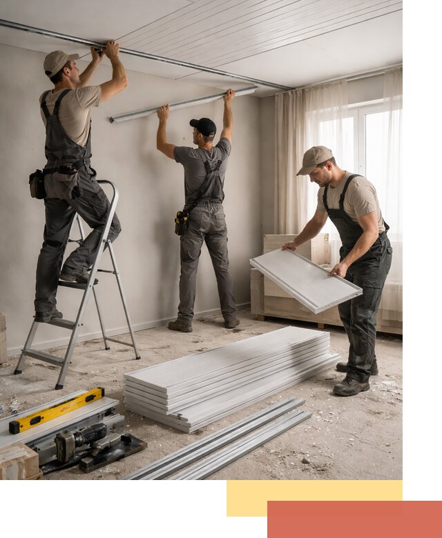 Монтаж потолка из ПВХ панелей в Нальчике оперативно и качественно