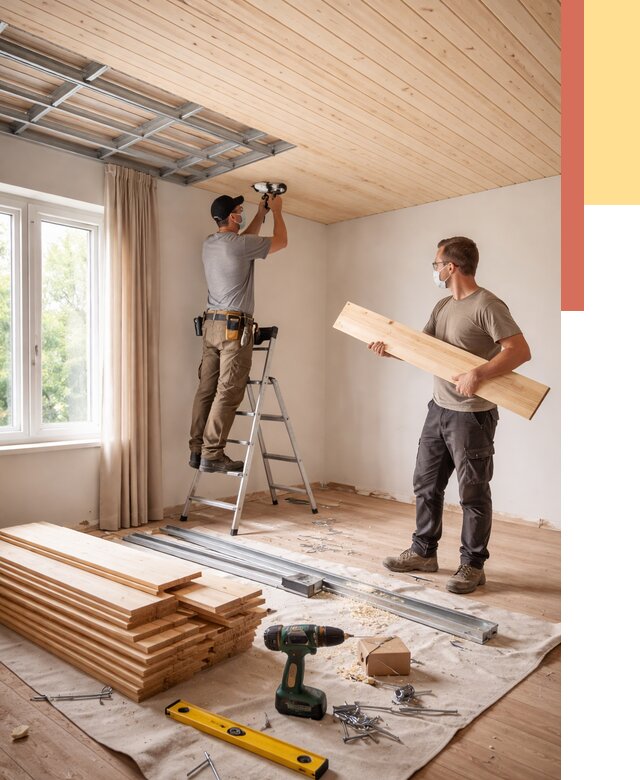 Монтаж потолка из вагонки в Нальчике от 6736 руб. | Быстро и недорого — ОТДЕЛОЧНИК-Нль