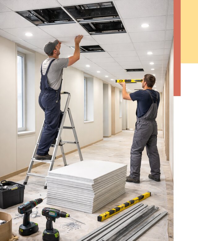 Ремонт потолка Армстронг в Нальчике от 4663 руб. — быстро и недорого | ОТДЕЛОЧНИК-Нль