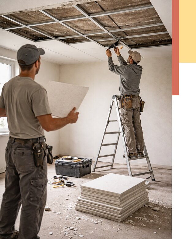 Замена плит подвесного потолка в Нальчике от 1814 руб. быстро и недорого | ОТДЕЛОЧНИК-Нль
