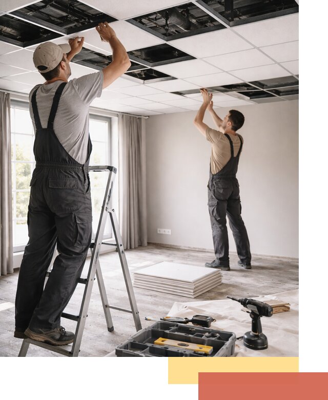 Замена плит подвесного потолка в Нальчике быстро и качественно