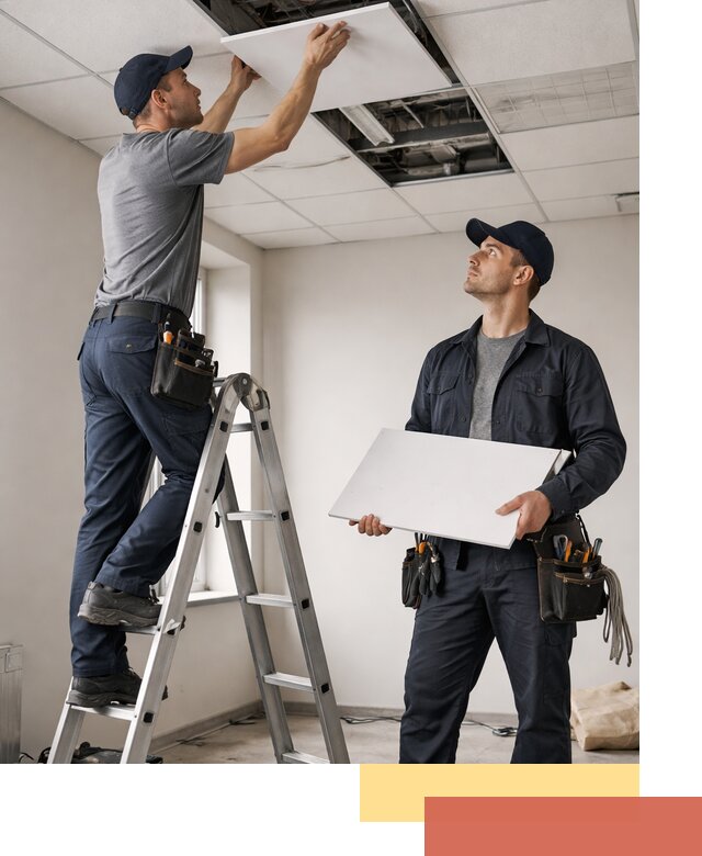 Обслуживание подвесного потолка в Нальчике — ремонт и чистка