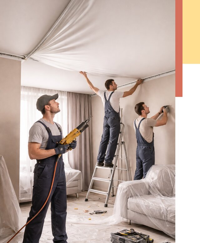 Установка натяжного потолка в Нальчике от 4663 руб. | Быстро и недорого — ОТДЕЛОЧНИК-Нль