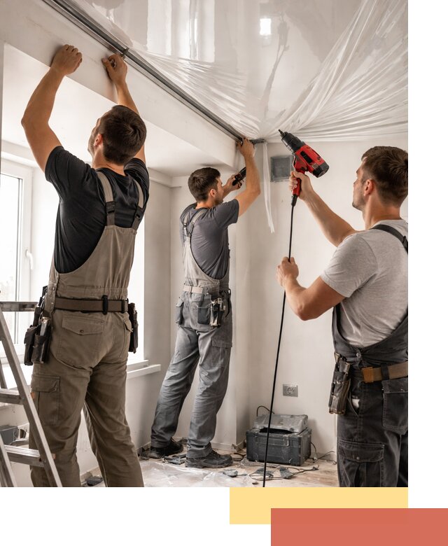 Монтаж глянцевого натяжного потолка в Нальчике быстро и качественно