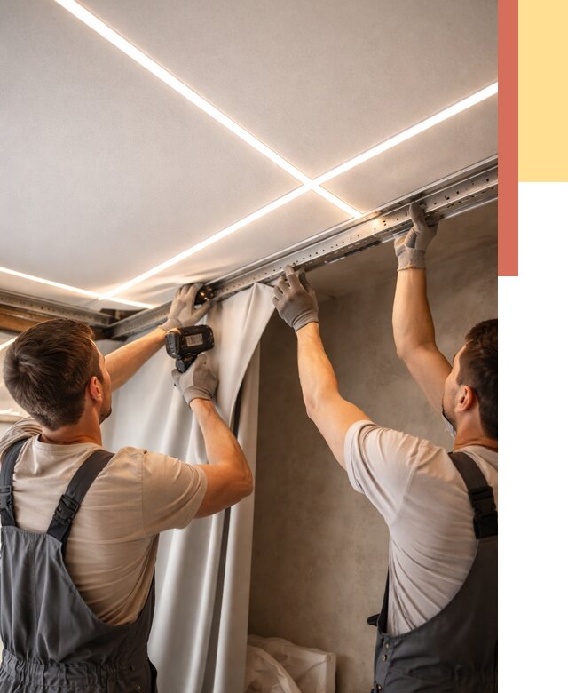 Монтаж натяжного потолка со световыми линиями в Нальчике от 1244 руб. | ОТДЕЛОЧНИК-Нль