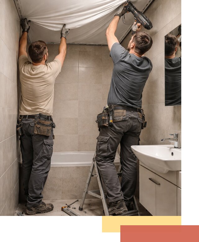 Монтаж натяжного потолка в ванной в Нальчике быстро и качественно