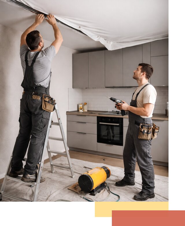 Монтаж натяжного потолка на кухне в Нальчике