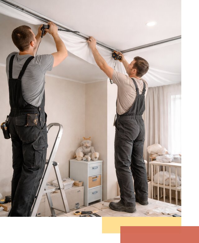 Монтаж натяжного потолка в детской комнате в Нальчике