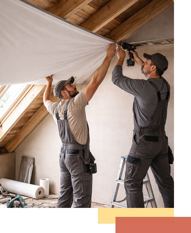 Монтаж натяжного потолка в мансарде в Нальчике