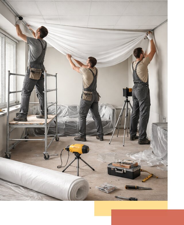 Монтаж натяжного потолка в офисе в Нальчике