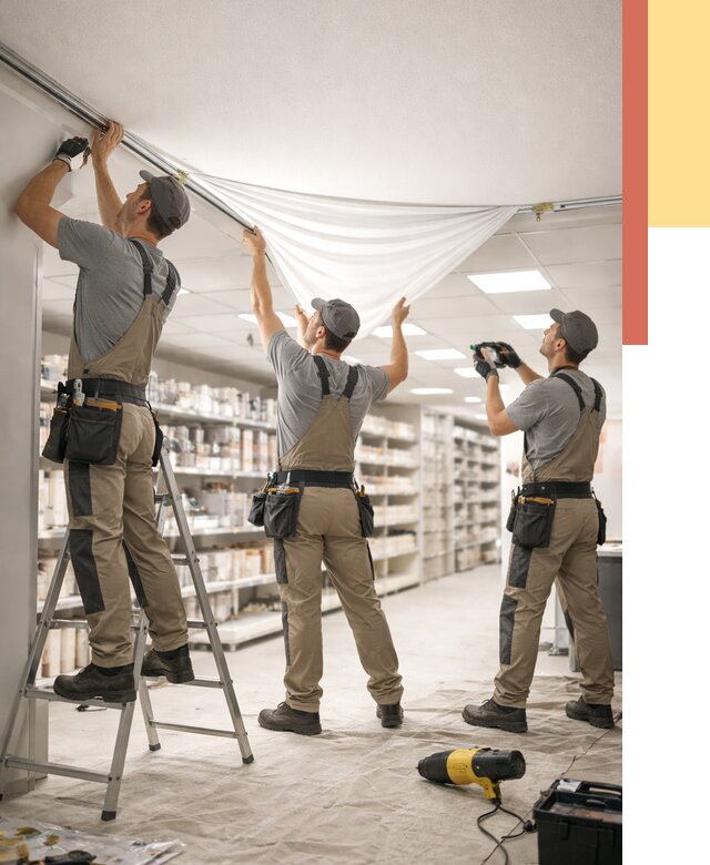 Монтаж натяжного потолка в магазине в Нальчике от 4663 руб. быстро и недорого | ОТДЕЛОЧНИК-Нль