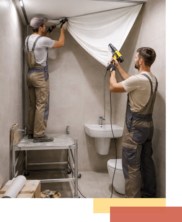 Монтаж натяжного потолка в санузле в Нальчике