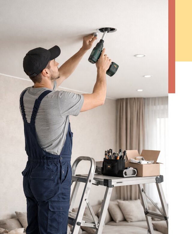 Установка и монтаж точечных светильников в натяжной потолок в Нальчике от 1865 руб. | ОТДЕЛОЧНИК-Нль