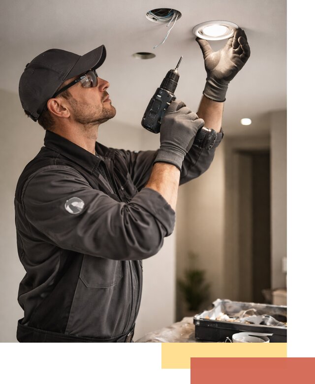 Установка точечных светильников в натяжной потолок в Нальчике