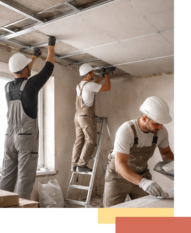 Одноуровневый потолок из гипсокартона в Нальчике — монтаж и отделка