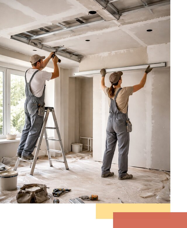 Монтаж многоуровневого потолка из гипсокартона в Нальчике