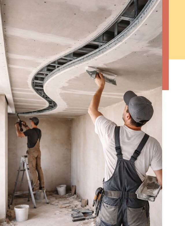 Криволинейный потолок из гипсокартона в Нальчике от 2176 руб./м2 | ОТДЕЛОЧНИК-Нль