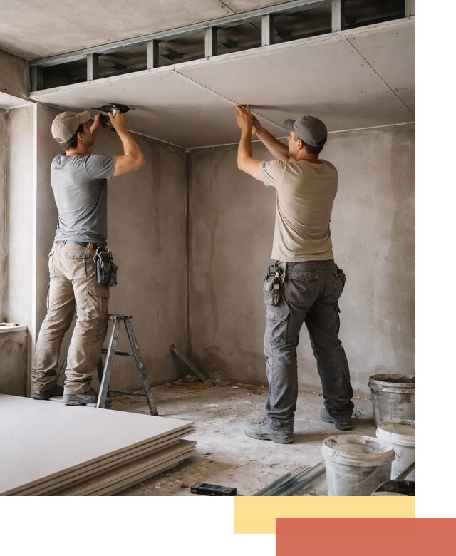 Короб из гипсокартона на потолке под ключ в Нальчике