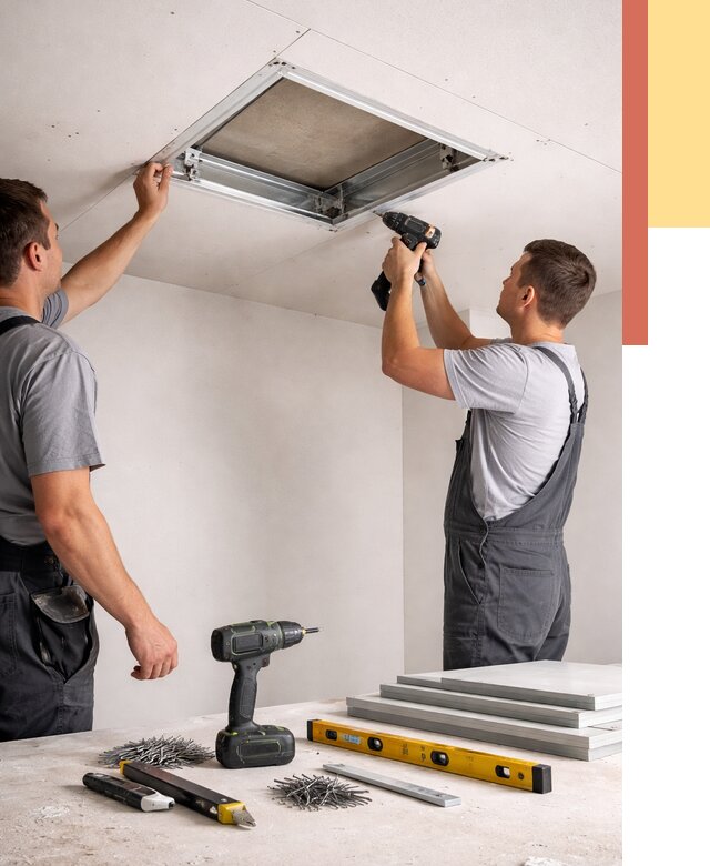 Установка люка в потолок ГКЛ в Нальчике от 2591 руб. под ключ | ОТДЕЛОЧНИК-Нль