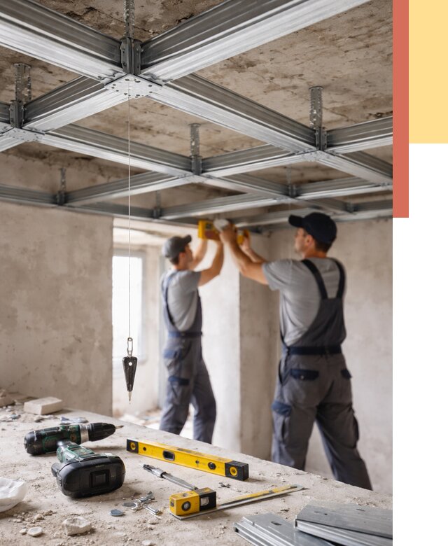 Монтаж каркаса потолка из профиля в Нальчике от 4663 руб. — услуги ОТДЕЛОЧНИК-Нль