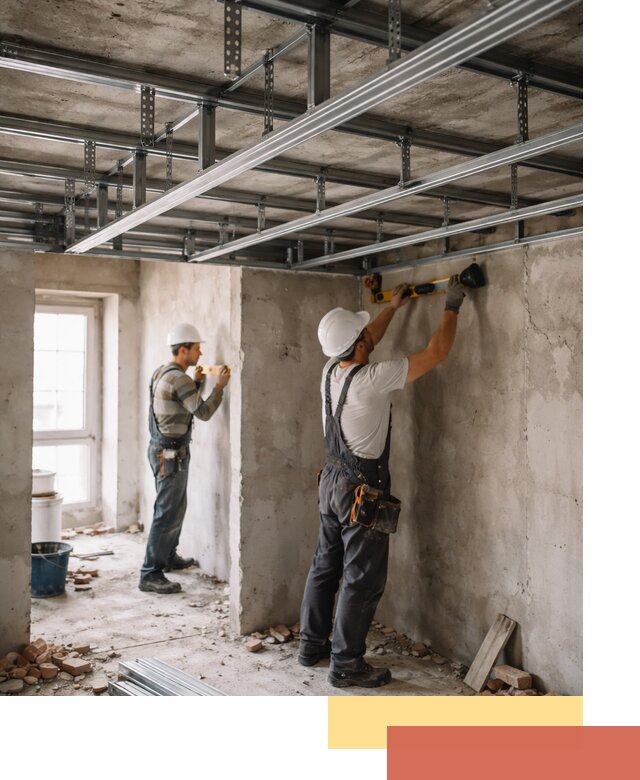 Монтаж каркаса потолка из профильного профиля в Нальчике