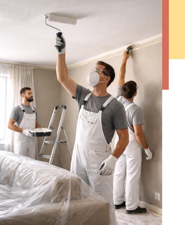 Покраска потолка водоэмельсионной краской в Нальчике от 2280 руб/м² — услуги под ключ | ОТДЕЛОЧНИК-Нль