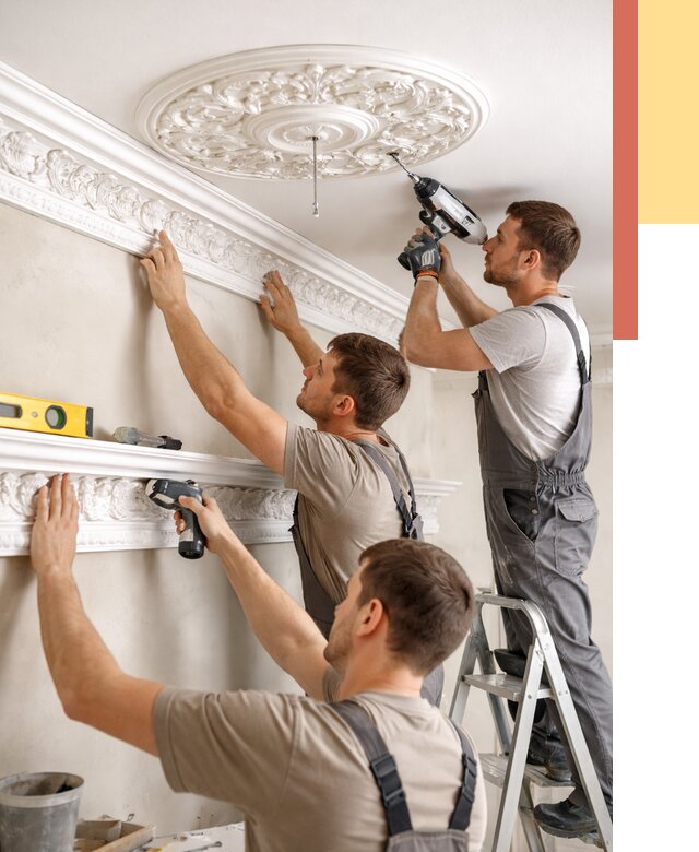 Монтаж лепнины на потолок в Нальчике от 3316 руб. быстро и недорого | ОТДЕЛОЧНИК-Нль